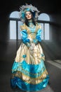 Performers in Venetian costume Royalty Free Stock Photo