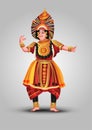 Performing Yakshagana classical dance of Karnataka state, India. vector illustration design Royalty Free Stock Photo