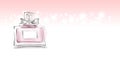 Perfume bottle with bow vector illustration female template Royalty Free Stock Photo