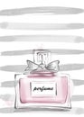 Perfume bottle with bow vector illustration female template Royalty Free Stock Photo