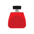 Perfume bottle care cosmetics liquid container vector icon flat. Closeup retro aromatic women glass sign