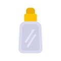 Perfume bottle care cosmetics liquid container vector icon flat. Closeup retro aromatic women glass sign