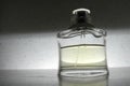 Perfume bottle deformed by the angular lens and with backlight