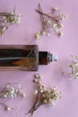 Perfume Bottle and Gypsophila Flowers