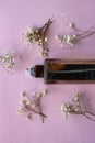 Perfume Bottle and Gypsophila Flowers