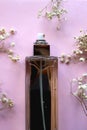 Perfume Bottle and Gypsophila Flowers