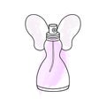 Perfume bottle hand drawn painted vector illustration. Eau de parfum. Brush stroke background Royalty Free Stock Photo