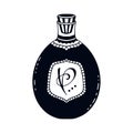 Perfume bottle illustration. Fashionable bottle print