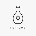 Perfume bottle line icon vector fragrance linear spray art cosmetic flat icon. Perfume illustration scent bottle design