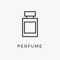 Perfume bottle line icon vector fragrance linear spray art cosmetic flat icon. Perfume illustration scent bottle design