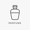 Perfume bottle line icon vector fragrance linear spray art cosmetic flat icon. Perfume illustration scent bottle design