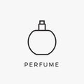 Perfume bottle line icon vector fragrance linear spray art cosmetic flat icon. Perfume illustration scent bottle design