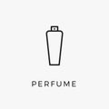 Perfume bottle line icon vector fragrance linear spray art cosmetic flat icon. Perfume illustration scent bottle design