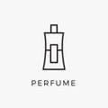 Perfume bottle line icon vector fragrance linear spray art cosmetic flat icon. Perfume illustration scent bottle design