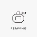 Perfume bottle line icon vector fragrance linear spray art cosmetic flat icon. Perfume illustration scent bottle design