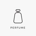 Perfume bottle line icon vector fragrance linear spray art cosmetic flat icon. Perfume illustration scent bottle design