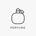 Perfume bottle line icon vector fragrance linear spray art cosmetic flat icon. Perfume illustration scent bottle design