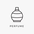 Perfume bottle line icon vector fragrance linear spray art cosmetic flat icon. Perfume illustration scent bottle design