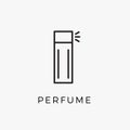 Perfume bottle line icon vector fragrance linear spray art cosmetic flat icon. Perfume illustration scent bottle design