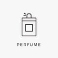 Perfume bottle line icon vector fragrance linear spray art cosmetic flat icon. Perfume illustration scent bottle design