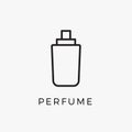 Perfume bottle line icon vector fragrance linear spray art cosmetic flat icon. Perfume illustration scent bottle design