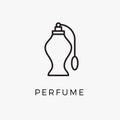 Perfume bottle line icon vector fragrance linear spray art cosmetic flat icon. Perfume illustration scent bottle design