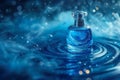 Perfume Bottle with Mystical Blue Smoke