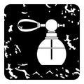 Perfume bottle with vaporizer icon, grunge style