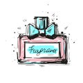 Perfume bottle vector illustration. Eau de parfum. Eau de toilette.