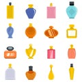 Perfume bottles icons set vector flat Royalty Free Stock Photo
