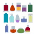 Perfume bottles icons set vector illustration. Eau de parfum. Royalty Free Stock Photo