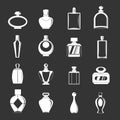 Perfume bottles icons set grey vector Royalty Free Stock Photo