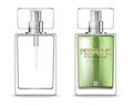 Perfume bottles template Vector realistic. Product packaging mockup. 3d template illustrations