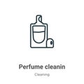 Perfume cleanin outline vector icon. Thin line black perfume cleanin icon, flat vector simple element illustration from editable Royalty Free Stock Photo