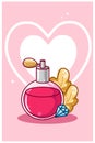 Perfume, diamond cartoon illustration, valentine day