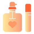 Perfume flat icon. Two bottles of fragrance color icons in trendy flat style. Aroma gradient style design, designed for