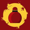 perfume flat illustration. Modern vector card concept for design Royalty Free Stock Photo