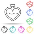 perfume in the form of heart multi color style icon. Simple thin line, outline vector of valentine icons for ui and ux, website or