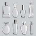 Perfume Glass Bottles Realistic Set