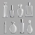 Perfume Glass Bottles Realistic Transparent