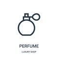 perfume icon vector from luxury shop collection. Thin line perfume outline icon vector illustration