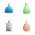 Perfume icons set cartoon vector. Perfumery