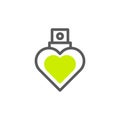 Perfume love icon duotone grey vibrant green colour mother day symbol illustration