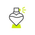 Perfume love icon duotone grey vibrant green colour mother day symbol illustration