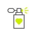 Perfume love icon duotone grey vibrant green colour mother day symbol illustration