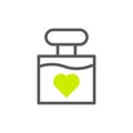 Perfume love icon duotone grey vibrant green colour mother day symbol illustration