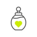 Perfume love icon duotone grey vibrant green colour mother day symbol illustration