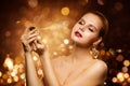 Perfume, Luxury Woman Spraying Fragrance, Aroma and Fashion Model Royalty Free Stock Photo