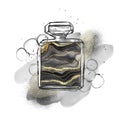 Perfume print luxury composition Inkscapes. Watercolour texture, marbling, alcohol ink, kintsugi style and liquid marble