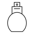 Perfume thin line icon. Aroma bottle illustration isolated on white. Fragrance outline style design, designed for web